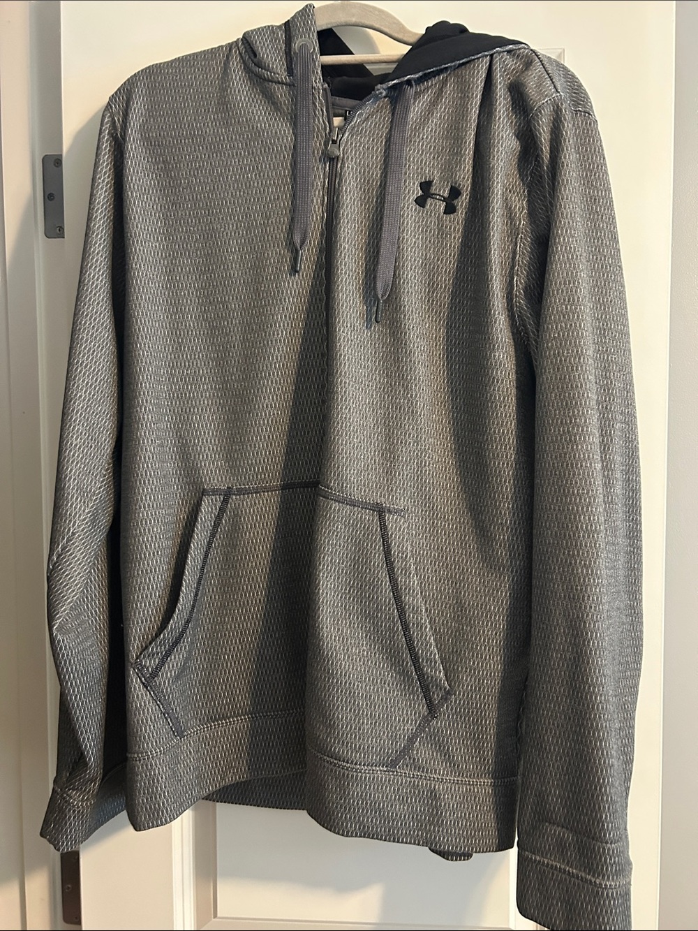 Under Armour Charcoal Gray Textured Full-Zip Hoodie